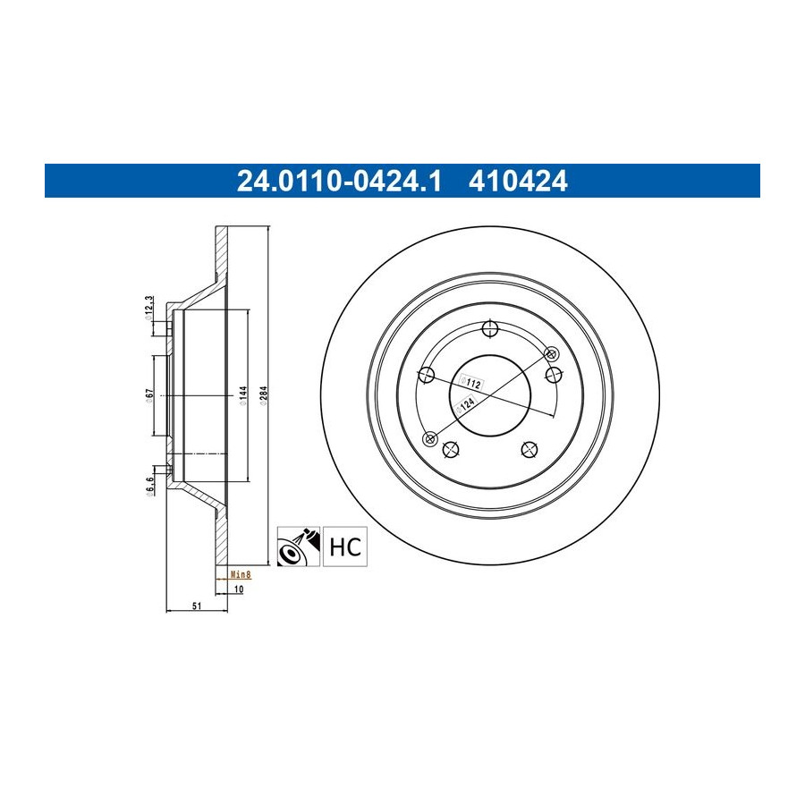 Disque de frein ATE 24.0110-0424.1 - Image 3