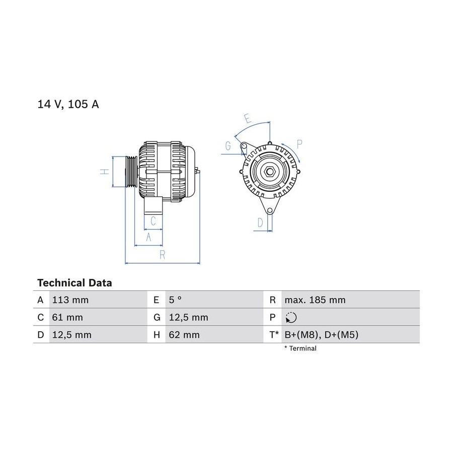 BOSCH Alternateur  0 986 048 791 (X1)