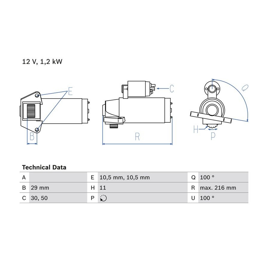 Bosch Démarreur 0986028010 2801 Ford
