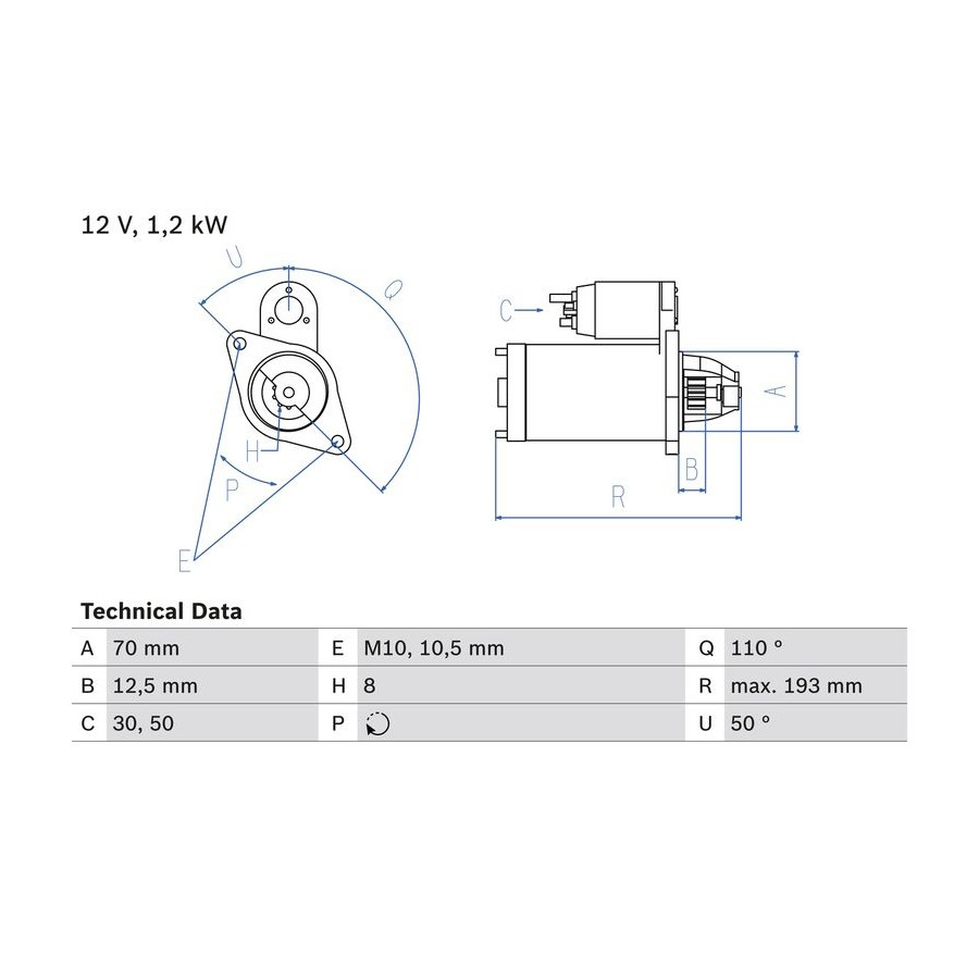 BOSCH Demarreur  0 986 017 661 (X1)