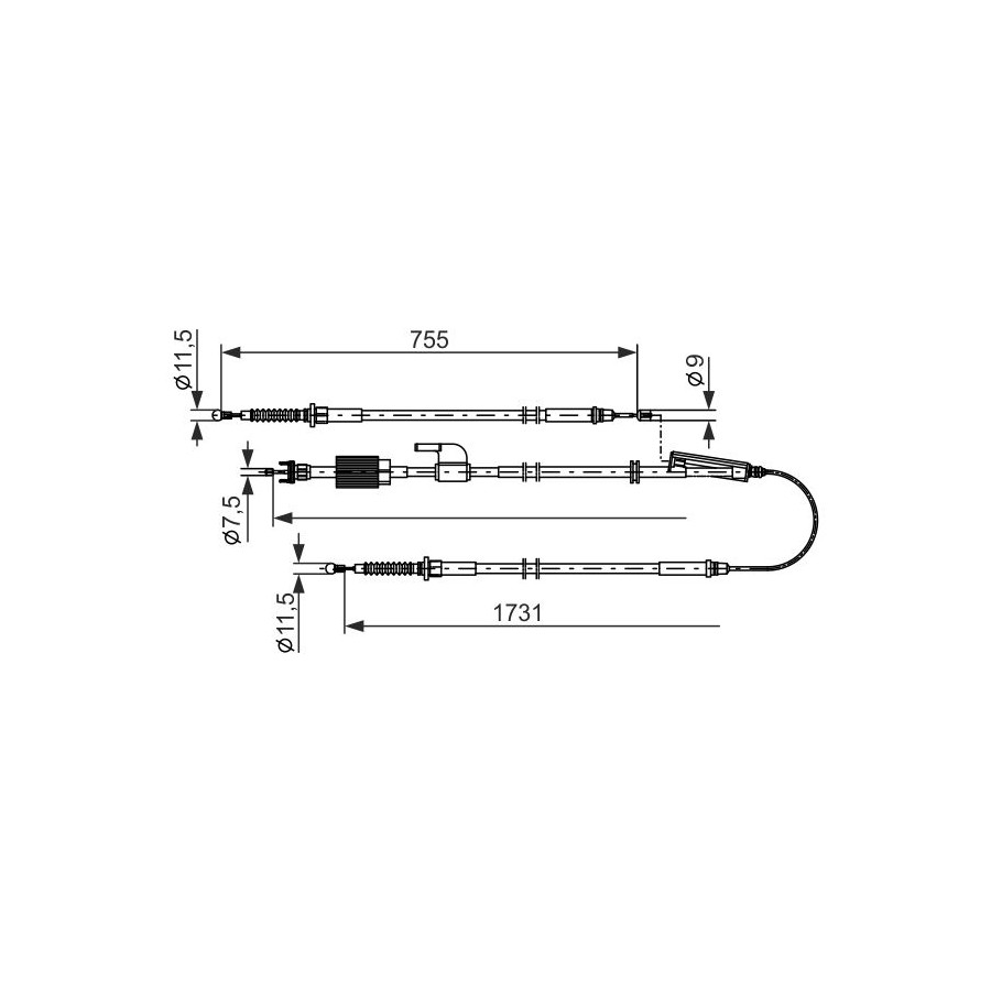 Câble de frein à main 1 987 482 804 BOSCH pour OPEL VAUXHALL - Image 5