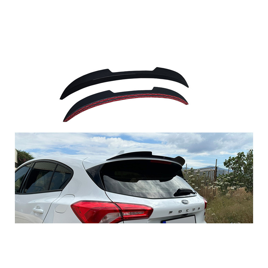 Becquet de toit (Spoiler Cap) sur mesure pour Ford Focus HB IV 2018- (ABS Noir brillant)