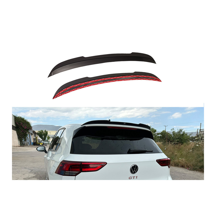 Becquet de toit (Spoiler Cap) sur mesure pour Volkswagen Golf VIII (CD1) GTI / R 2020 - (ABS Noir brillant)