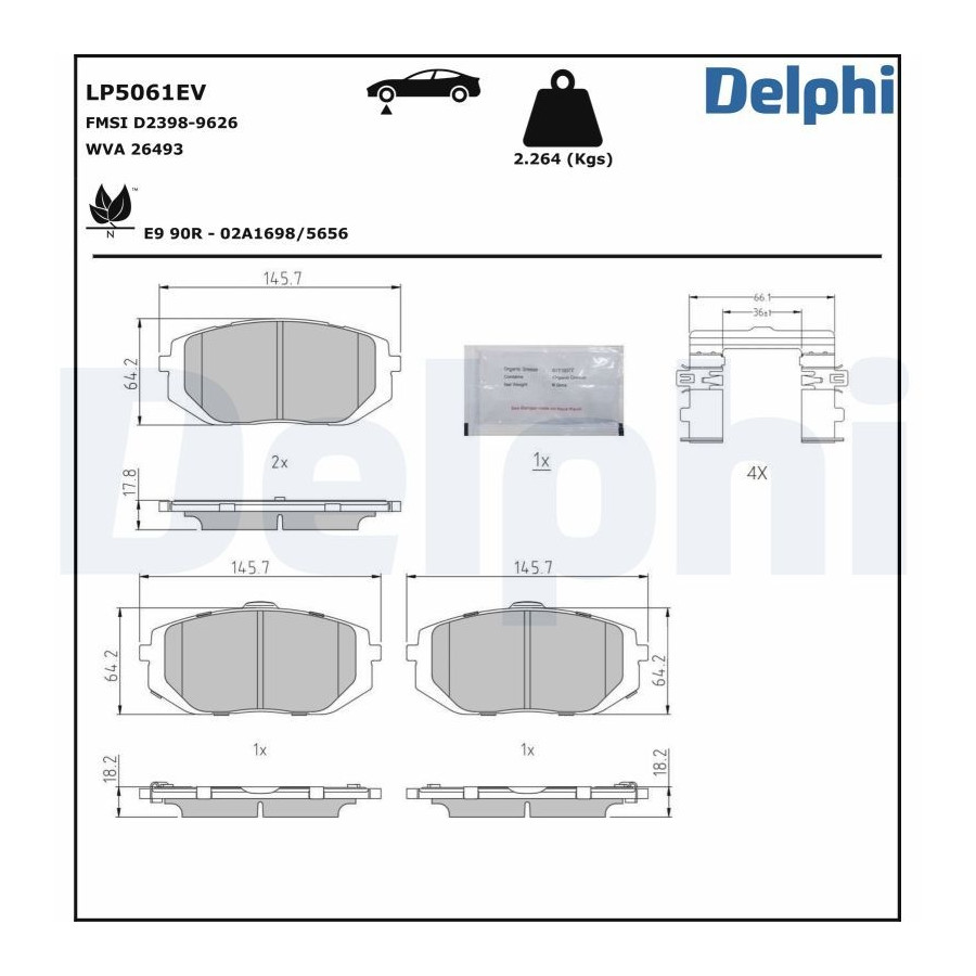 Plaquettes de frein LP5061EV DELPHI pour HYUNDAI KIA - Image 3