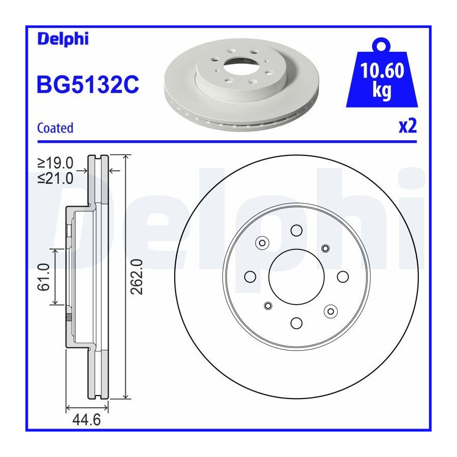 Delphi Disque De Frein Bg5132c Honda