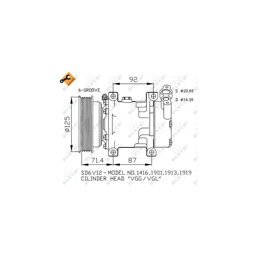Nrf Compresseur, Climatisation Easy Fit 32259 Nissan;Renault