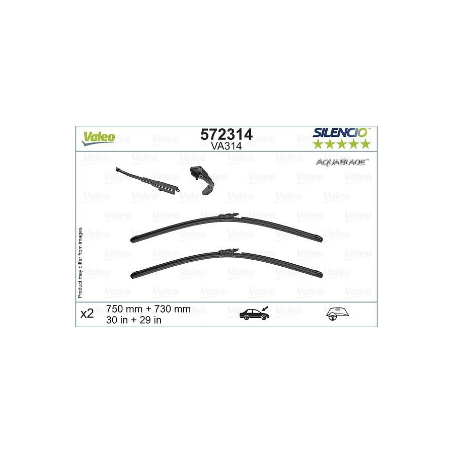 Balai d'essuie-glace SILENCIO AQUABLADE SET 572314 Valeo