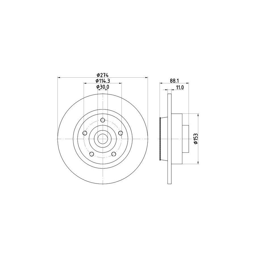 Hella Disque De Frein 8Dd355117351 Renault