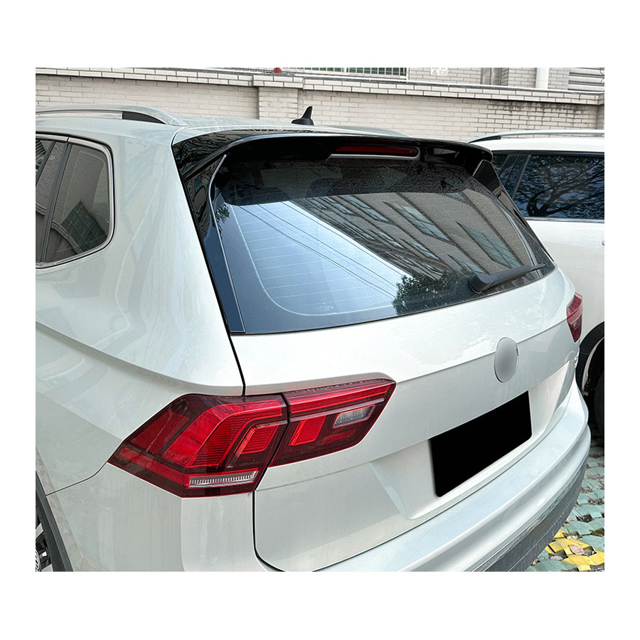 Becquet de toit (Spoiler Cap) sur mesure pour Volkswagen Tiguan II 2016-2024 excl. R/R-Line (ABS Noir brillant