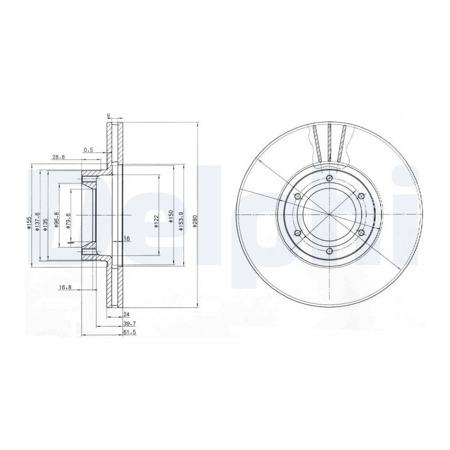 Delphi Disque De Frein Bg3553 Nissan;Opel;Renault