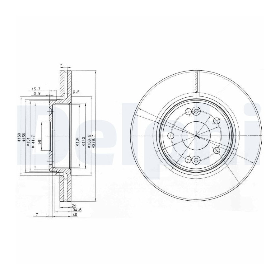 Delphi Disque De Frein Bg3733 Renault