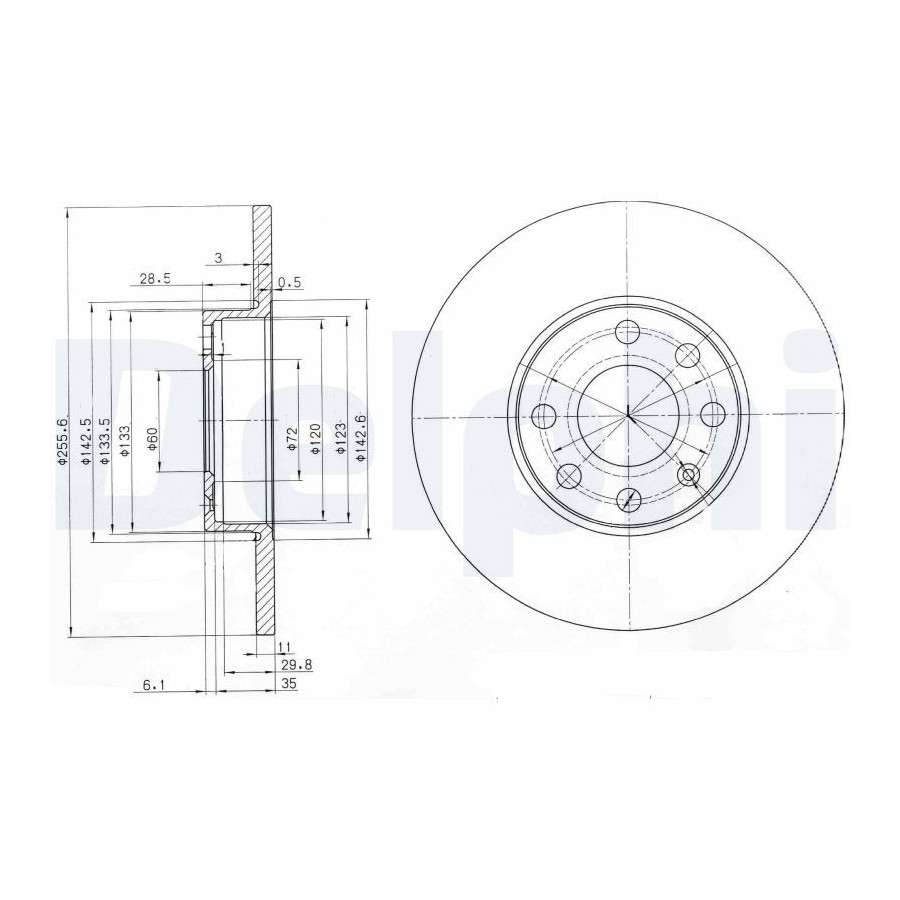 Delphi Disque De Frein Bg3402 Opel;Vauxhall