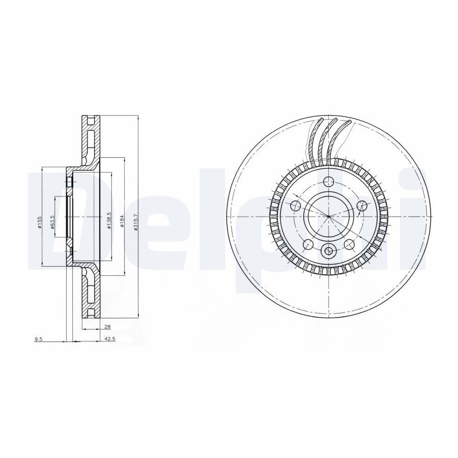 Delphi Disque De Frein Bg3784 Volvo