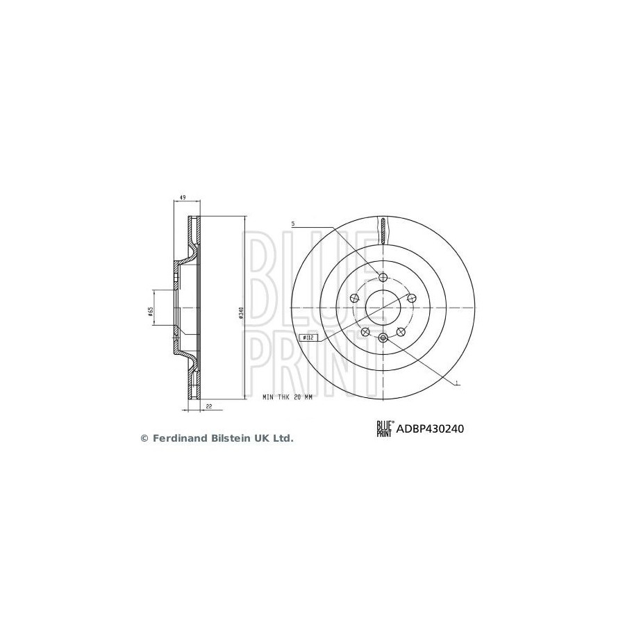 Blue Print Disque De Frein Adbp430240 Mg