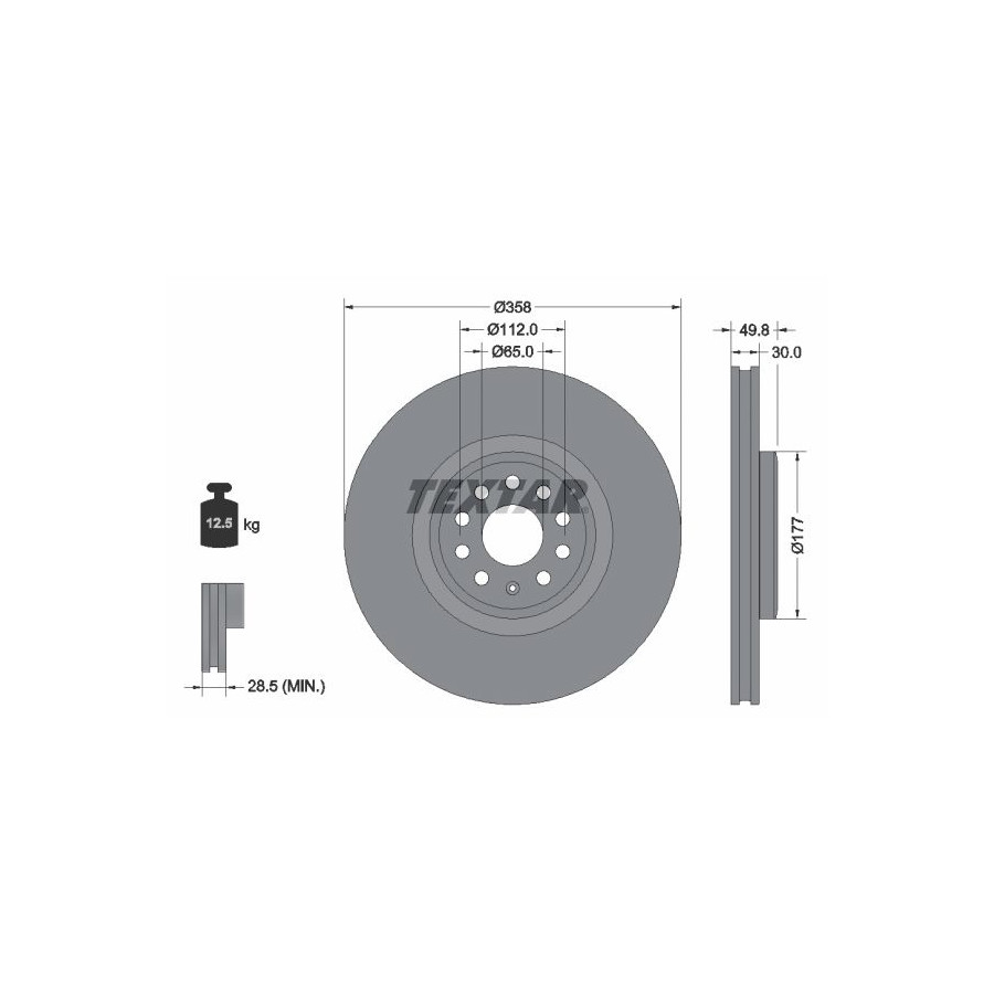 Textar Disque De Frein 92337505 Audi;Skoda;Volkswagen