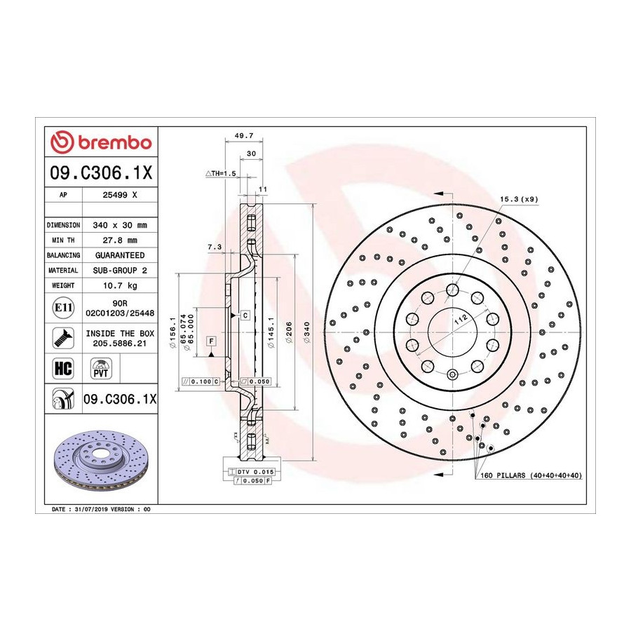 Brembo Disque De Frein Xtra Line 09.C306.1x, 1 Pièce - Image 8