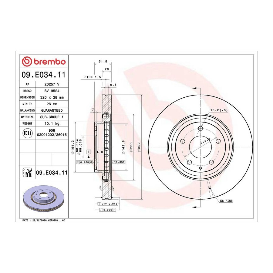 Brembo Disque De Frein 09.E034.11 - Image 4