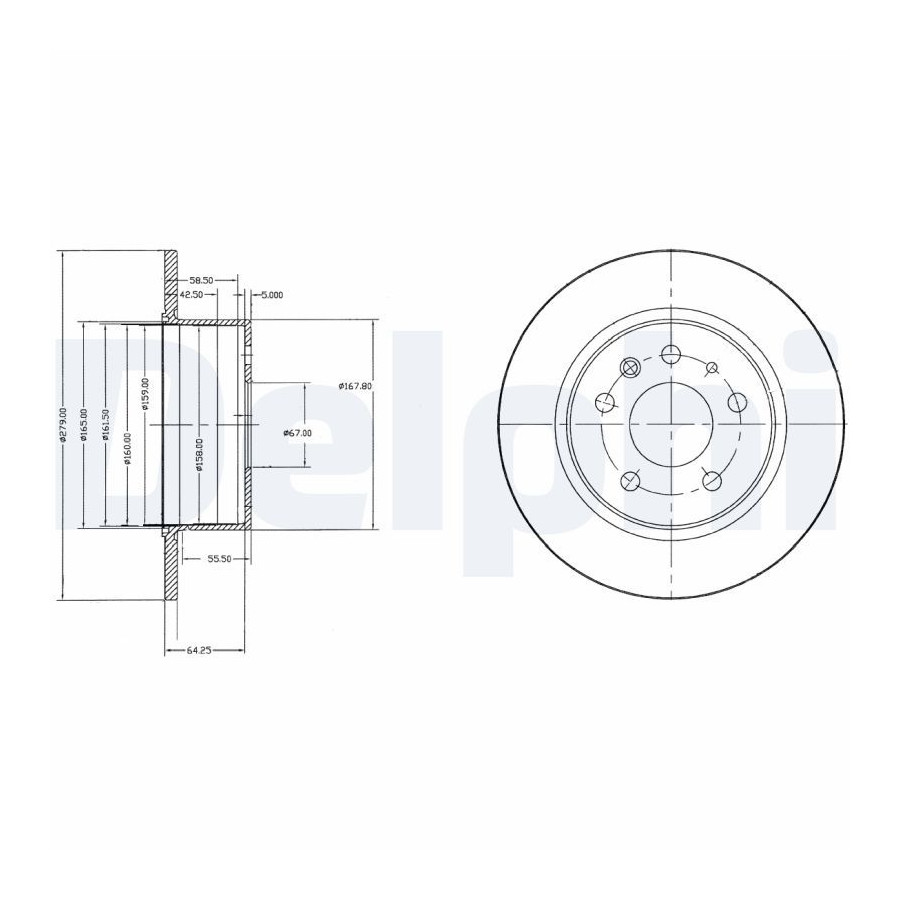Delphi Disque De Frein Bg2240 Mercedes-Benz