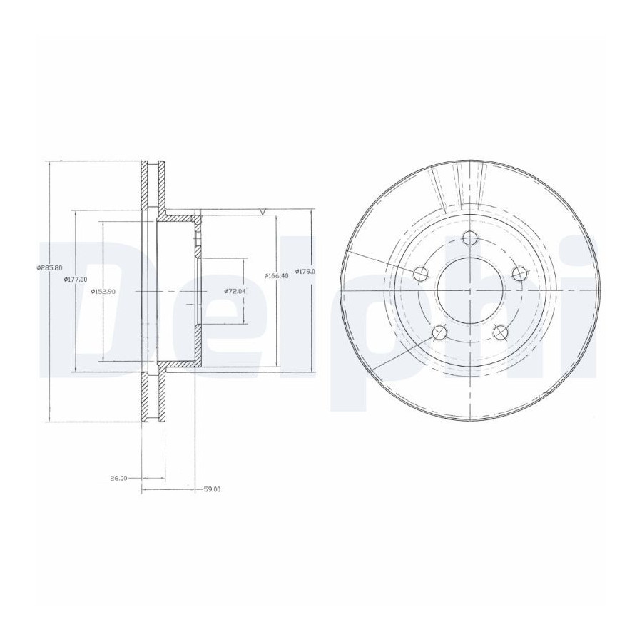Delphi Disque De Frein Bg3546 Ford Usa