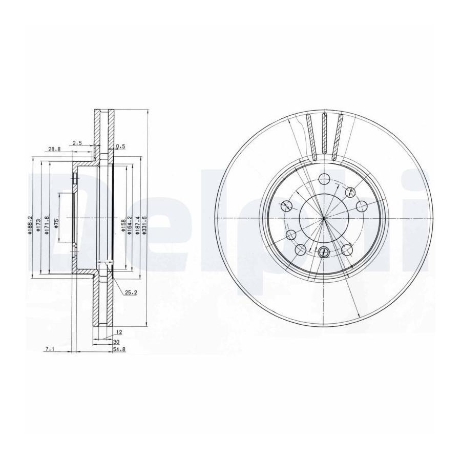 Delphi Disque De Frein Bg3628 Bmw