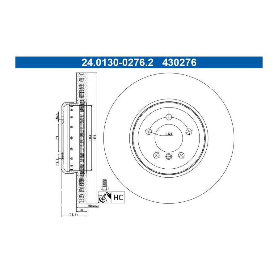 Disque de frein ATE 24.0130-0276.2 - Image 3