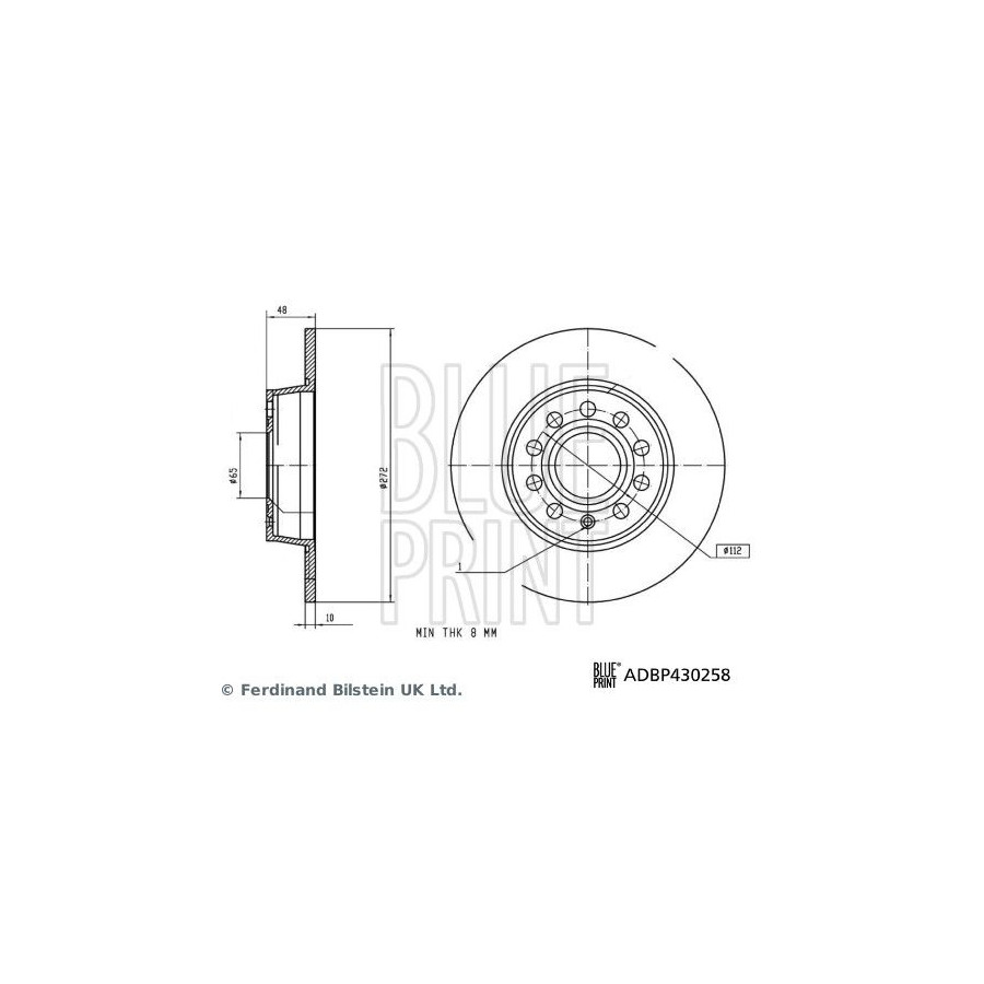Blue Print Disque De Frein Adbp430258 Mg