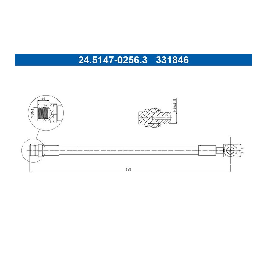 Flexible De Frein Ate 24.51470256.3 Audi;Seat;Skoda;Volkswagen