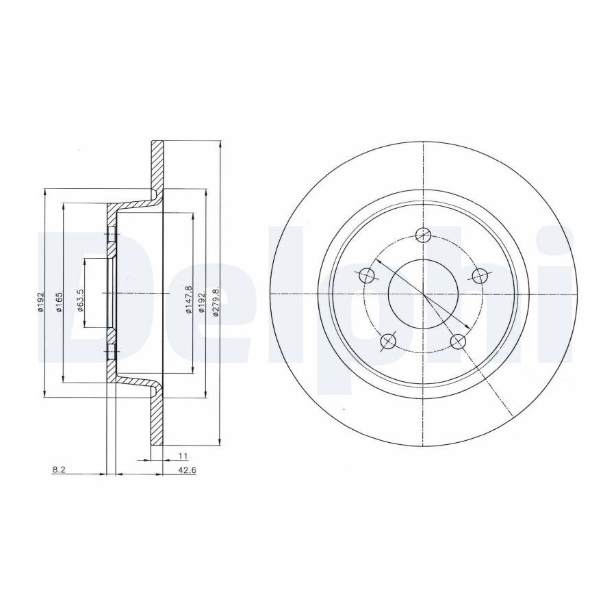 Delphi Disque De Frein Bg4533c Ford