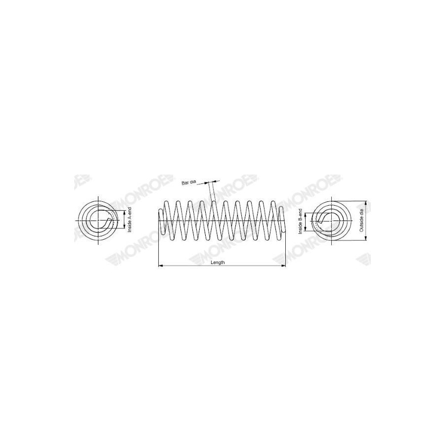 Monroe Ressort De Suspension Springs Se3437 Se3437 Nissan;Renault