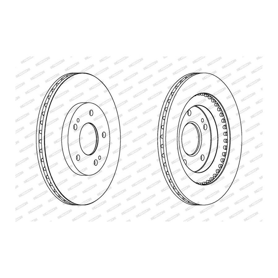 2x Disque de frein ventilé DDF1399 FERODO pour MITSUBISHI PAJERO PININ I - Image 5