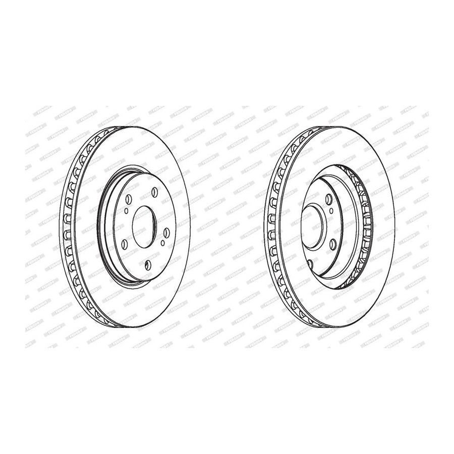 2x Disque de frein ventilé DDF1814C FERODO pour LEXUS IS II IS C IS III - Image 4