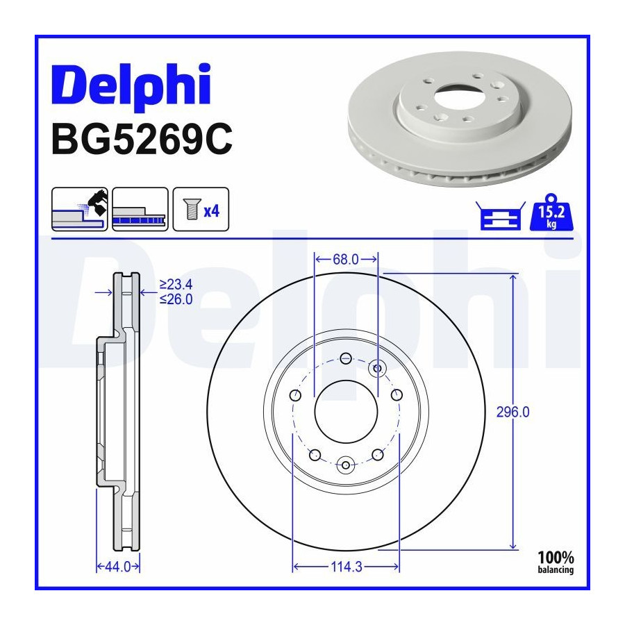 Delphi Disque De Frein Bg5269c Renault