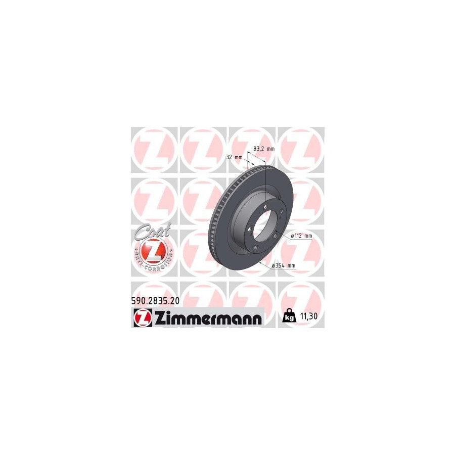 Zimmermann Disque De Frein 590.2835.20 Toyota