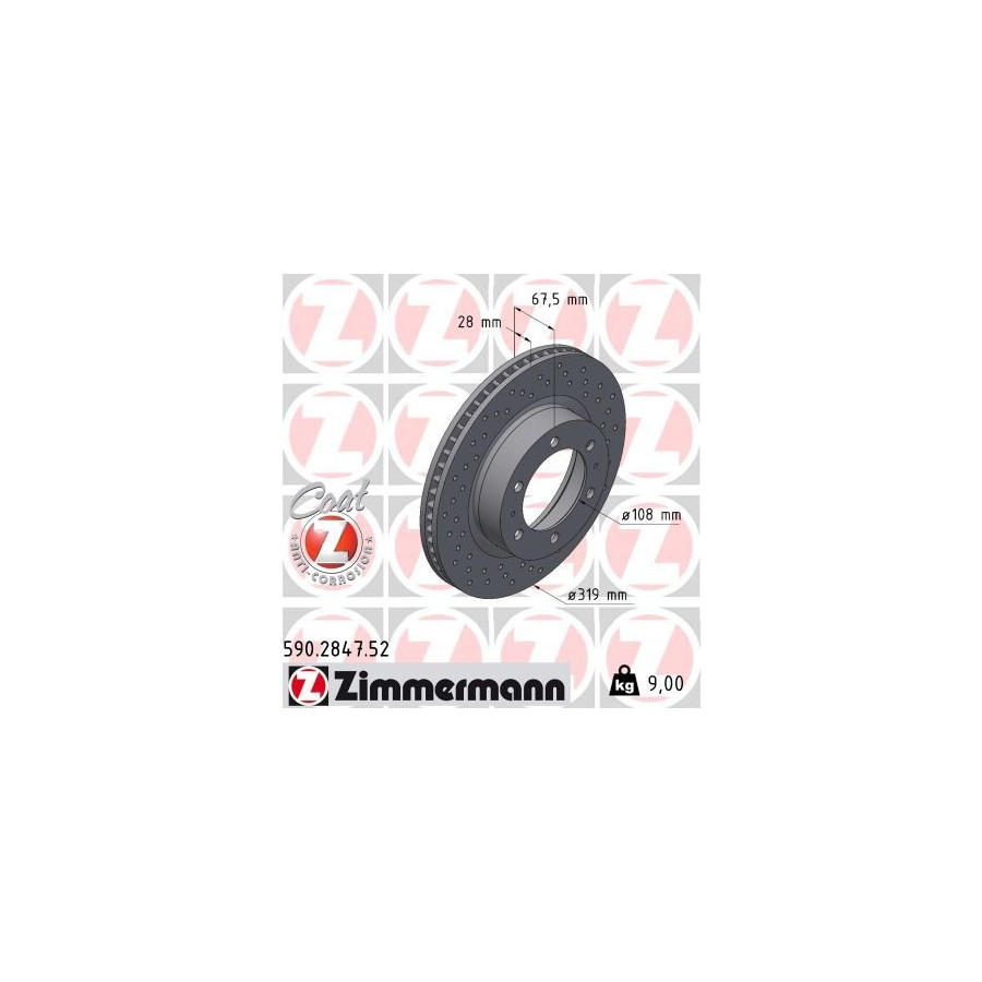 Zimmermann Disque De Frein 590.2847.52 Toyota