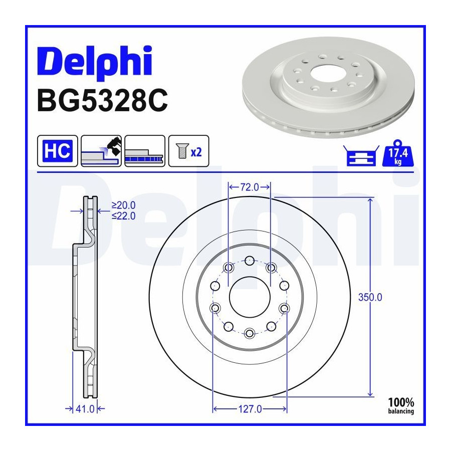 Delphi Disque De Frein Bg5328c Jeep
