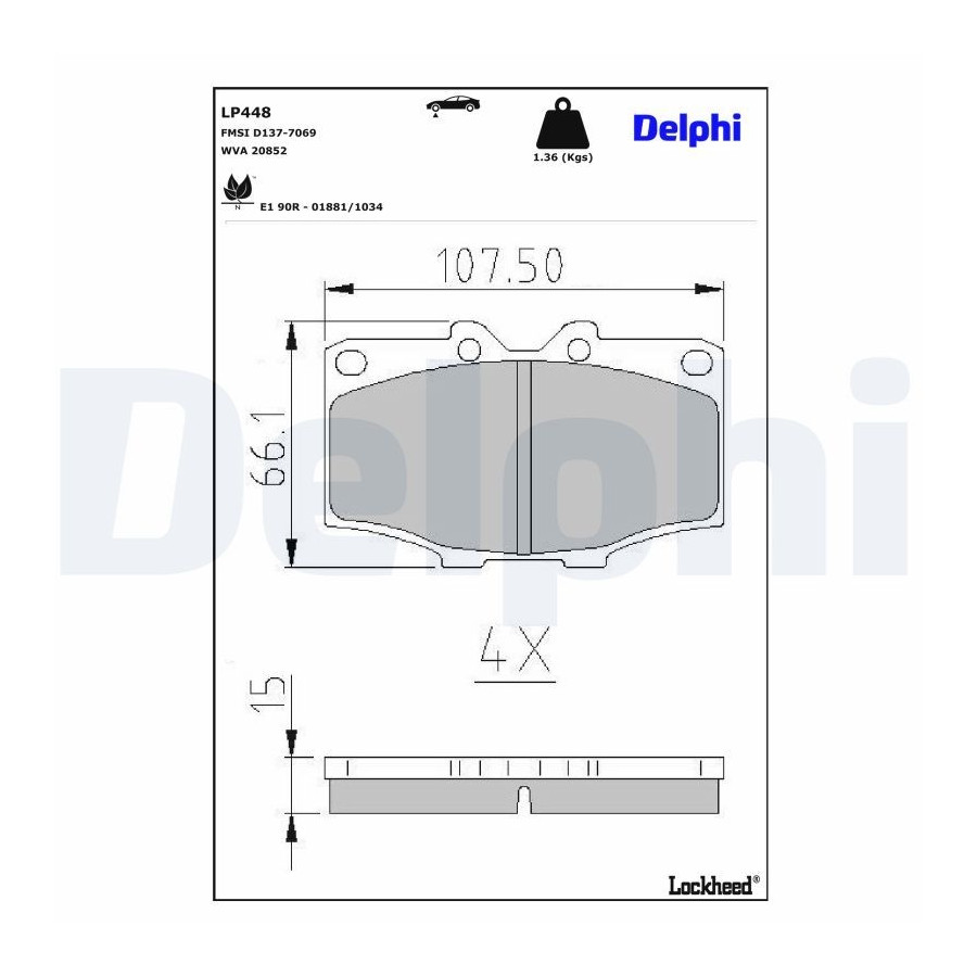 Delphi Jeu De Plaquettes De Frein Lp448, Avant - Image 4