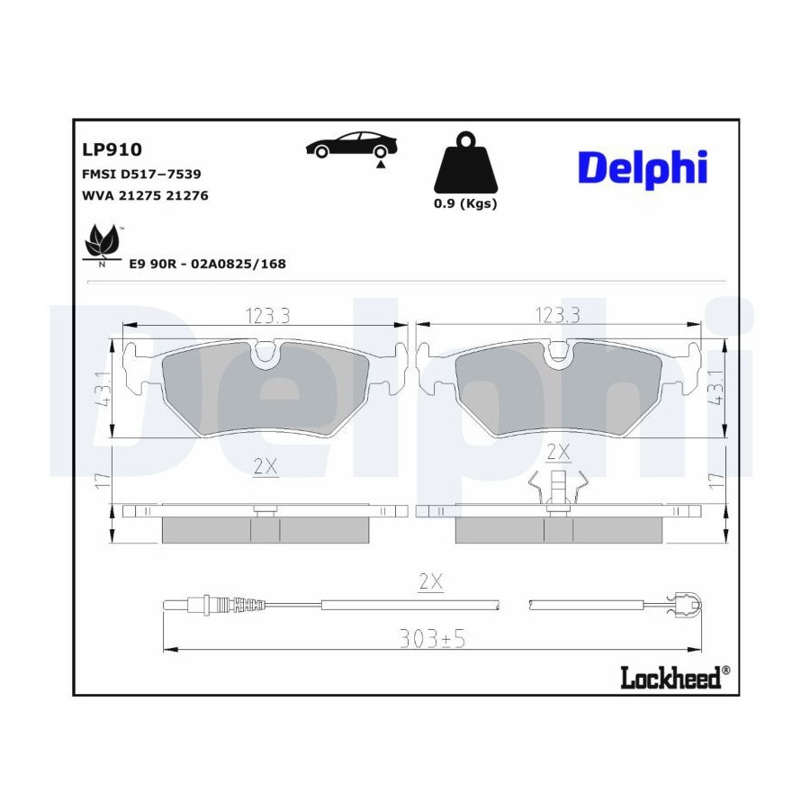 Delphi Jeu De Plaquettes De Frein Lp910, Arrière - Image 3