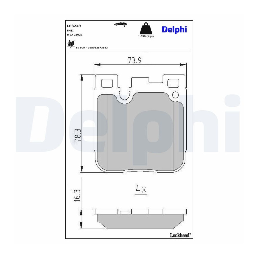 Delphi Kit De Plaquettes De Frein, Frein À Disque Lp3249 Lp3249 Bmw