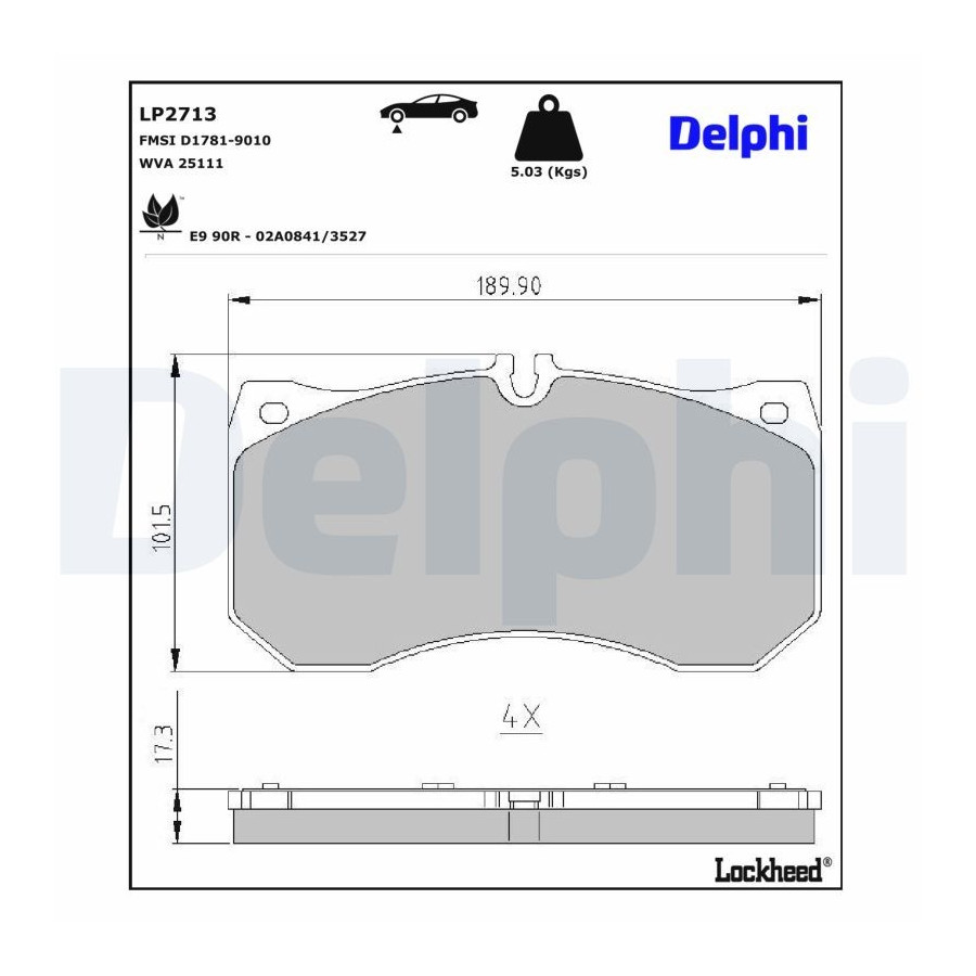 Delphi Jeu De Plaquettes De Frein Lp2713, Avant - Image 4