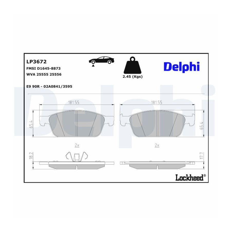 Delphi Kit De Plaquettes De Frein, Frein À Disque Lp3672 - Image 4