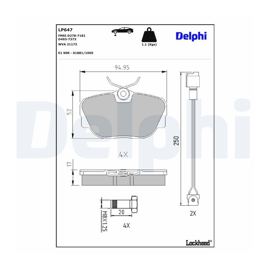 Delphi Kit De Plaquettes De Frein, Frein À Disque Lp647 - Image 3