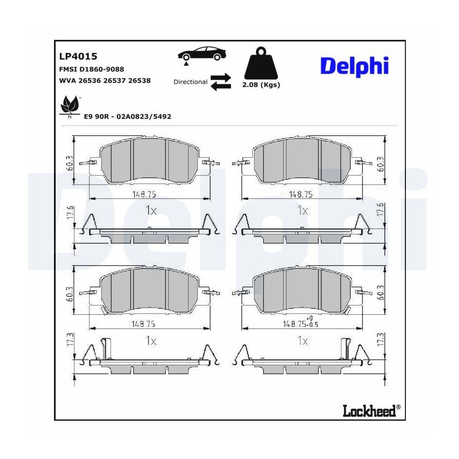 Delphi Jeu De Plaquettes De Frein Lp5040ev - Image 4