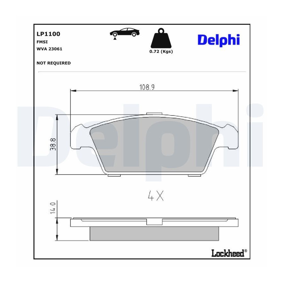 Delphi Jeu De Plaquettes De Frein Lp1100, Avant - Image 4