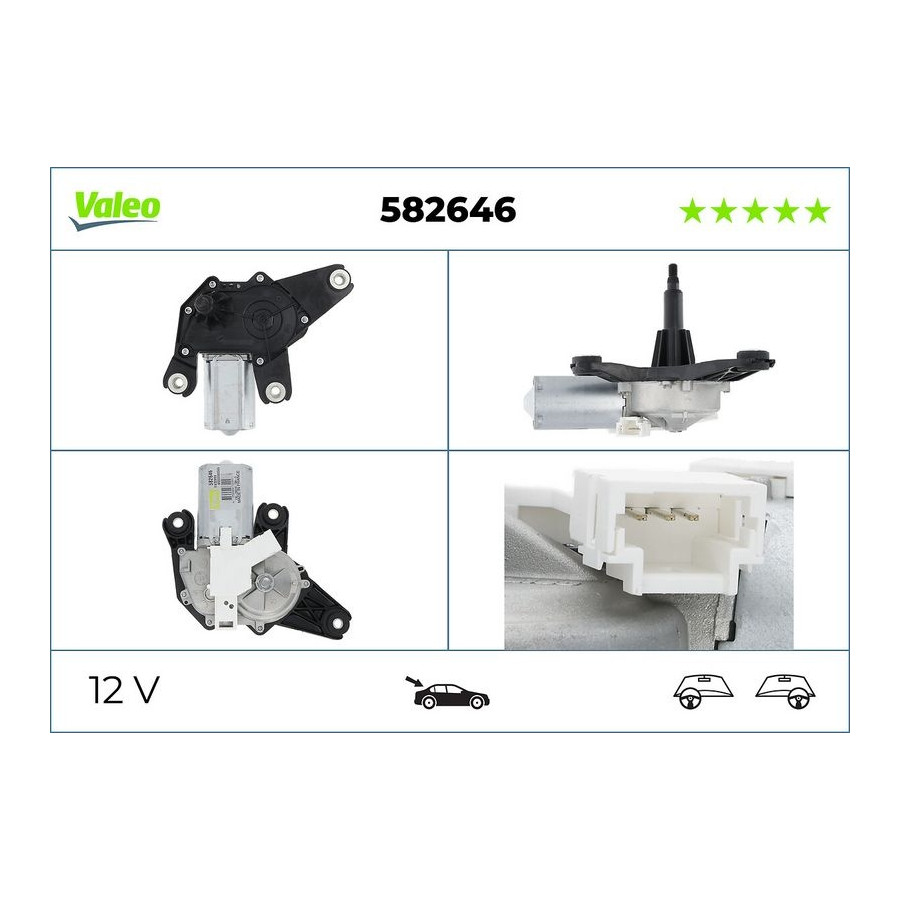 Moteur d'essuie-glace arrière 582646 VALEO pour NISSAN JUKE JUKE Van - Image 4