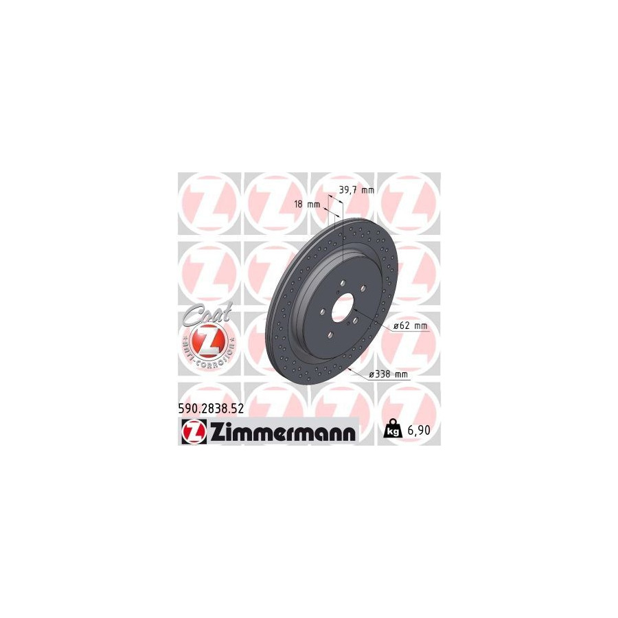 Zimmermann Disque De Frein 590.2838.52 Lexus