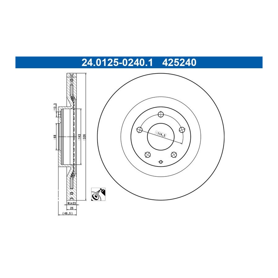 Disque de frein ATE 24.0125-0240.1 - Image 3