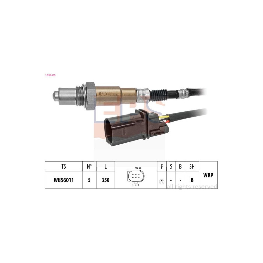 Sonde lambda chauffé 1.998.585 EPS pour ALFA ROMEO AUDI FIAT JEEP SEAT SKODA VW - Image 3