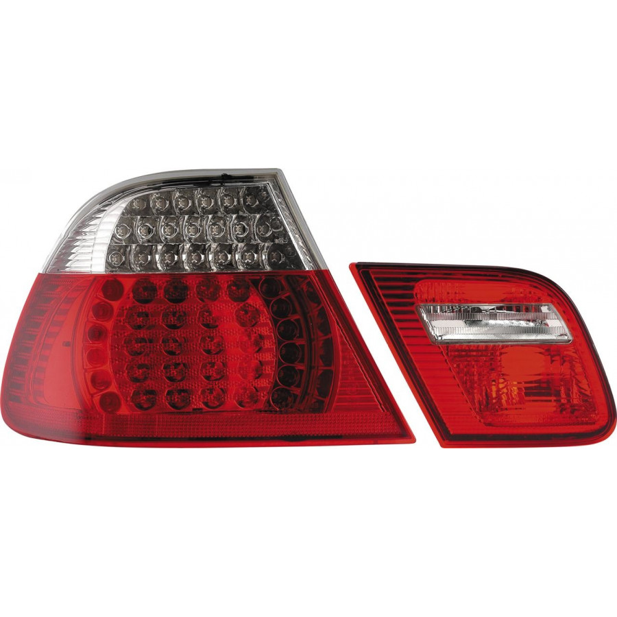 Set feux arrière à LED BMW Serie 3 E46 Coupe 1999-2003 - Rouge / Transparent DL BMR27 AutoStyle