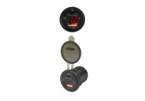 Dual USB auto lader 12V/24V USB-A / USB-C 5V 3.1A snellader