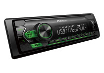 Pioneer MVH-S120UIG 1-DIN-ontvanger met groene verlichting, USB, compatibel met apple &amp; android